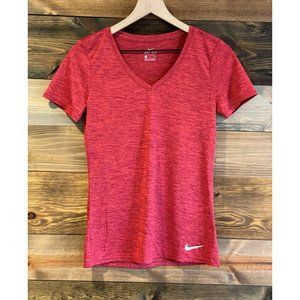 Nike Dri Fit Womens Size Small Short Sleeve Pullover Athletic V Neck Shirt